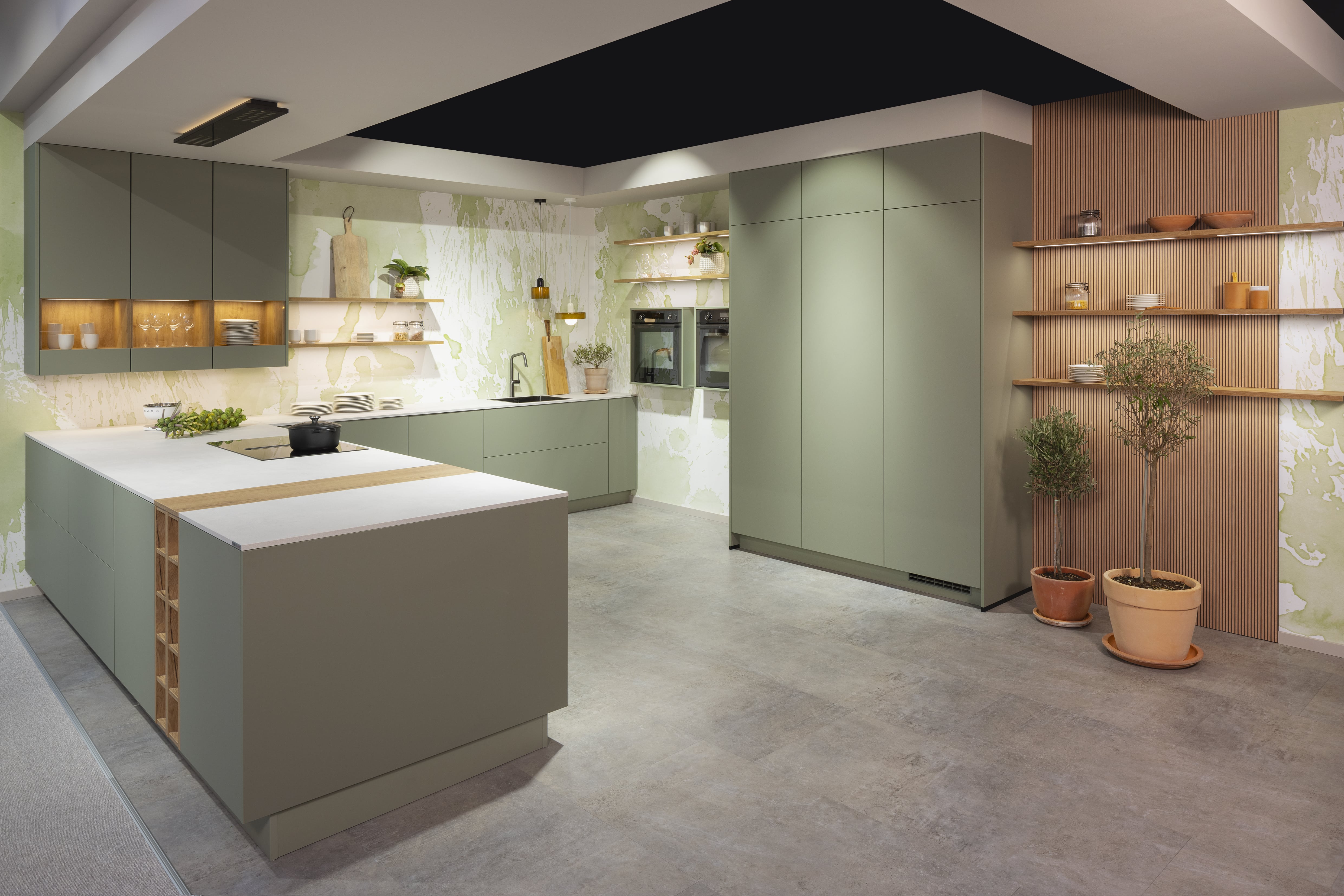 NOBILIA Olive matt mit Eiche Sierra