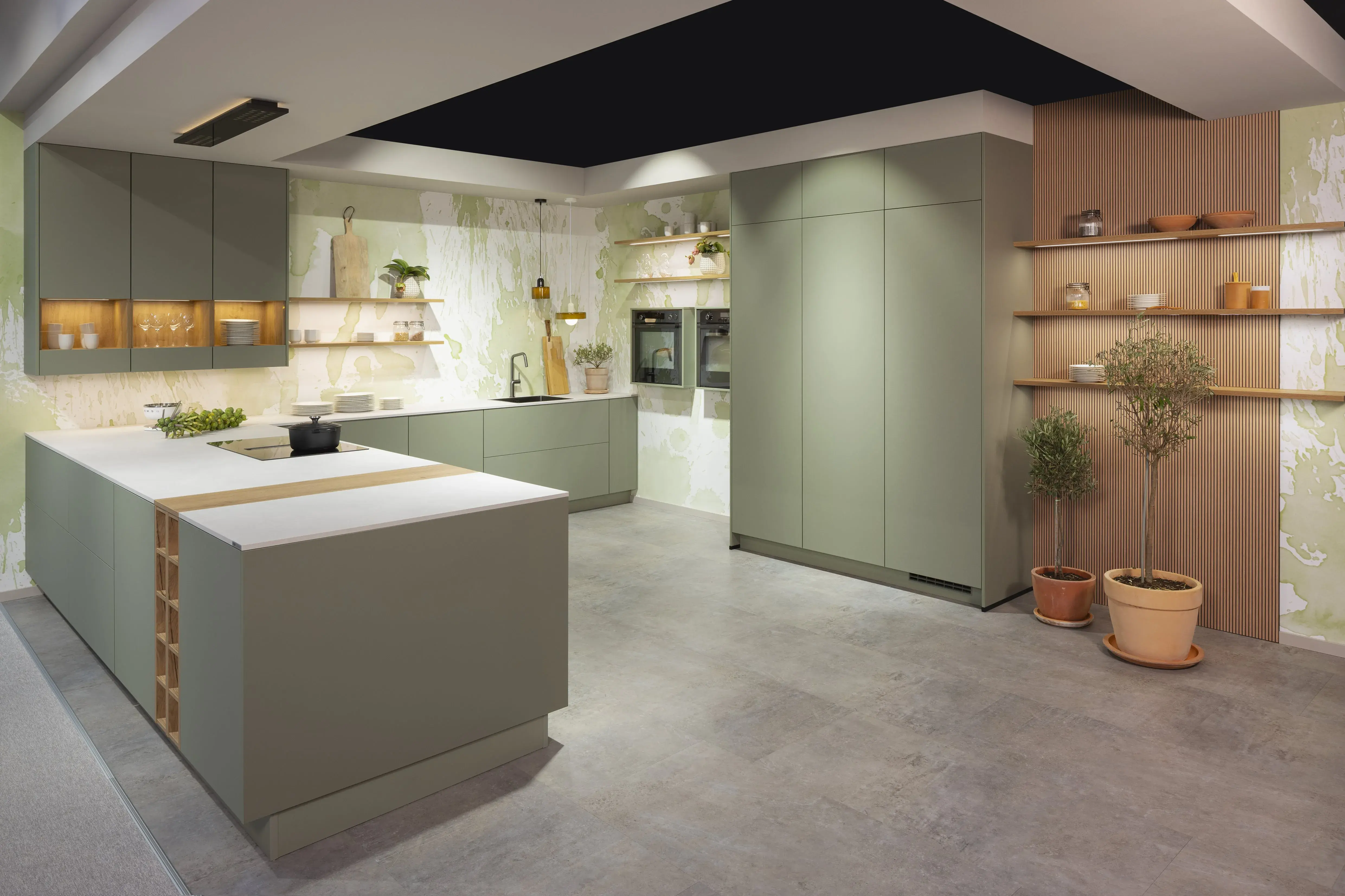 NOBILIA Olive matt mit Eiche Sierra